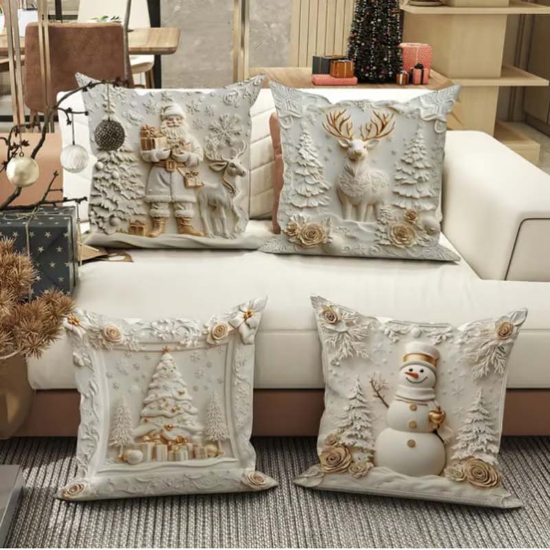 🎄 ¡OFERTA NAVIDAD! 50% en TODO + 🎁❄️🎅Elegantes fundas de almohada decorativas navideñas