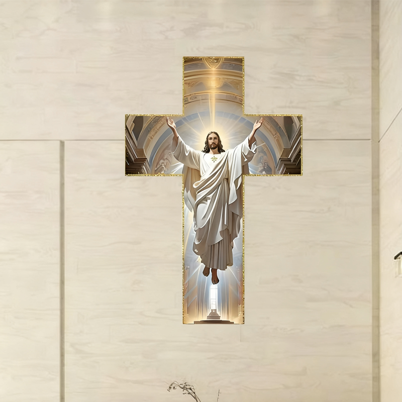 ✝️¡COMPRA 3 LLEVA 4!✨Decoración Retro de Cruz de Jesús para la Pared - Diseño Vintage en Madera con Simbolismo de Fe para un Hogar Espiritual🌟🕊️