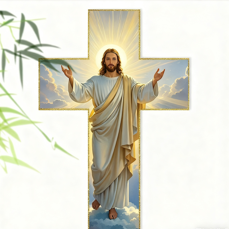 ✝️¡COMPRA 3 LLEVA 4!✨Decoración Retro de Cruz de Jesús para la Pared - Diseño Vintage en Madera con Simbolismo de Fe para un Hogar Espiritual🌟🕊️