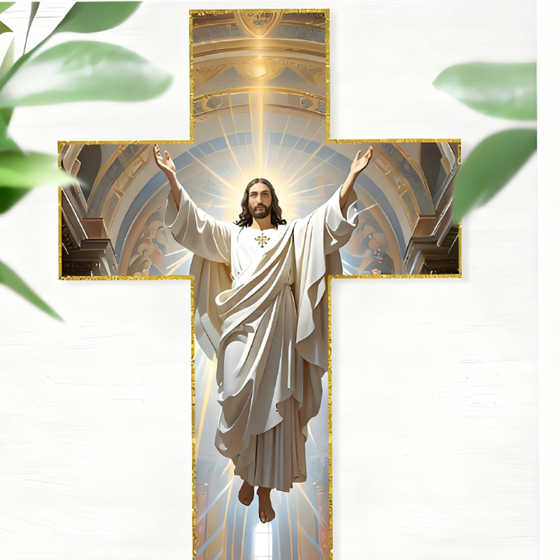 ✝️¡COMPRA 3 LLEVA 4!✨Decoración Retro de Cruz de Jesús para la Pared - Diseño Vintage en Madera con Simbolismo de Fe para un Hogar Espiritual🌟🕊️