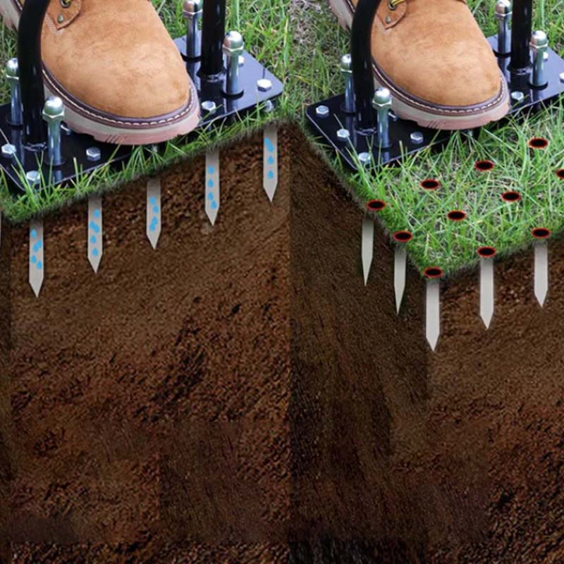 Herramienta aireadora de césped con púas