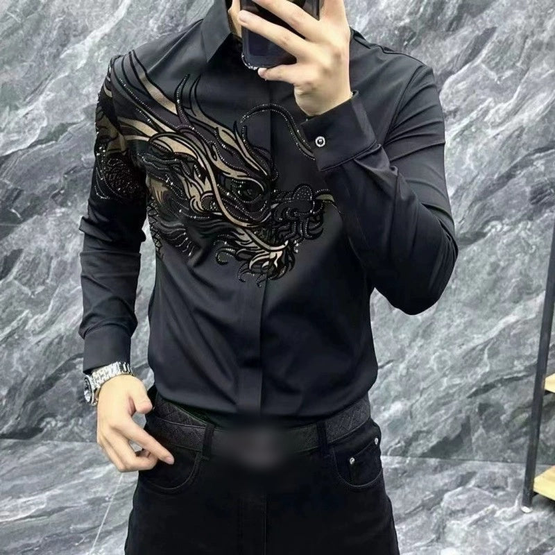 🔥Oferta especial 2025🔥 Camisa estampada de corte entallado para hombre: ¡llama la atención de todas las miradas!