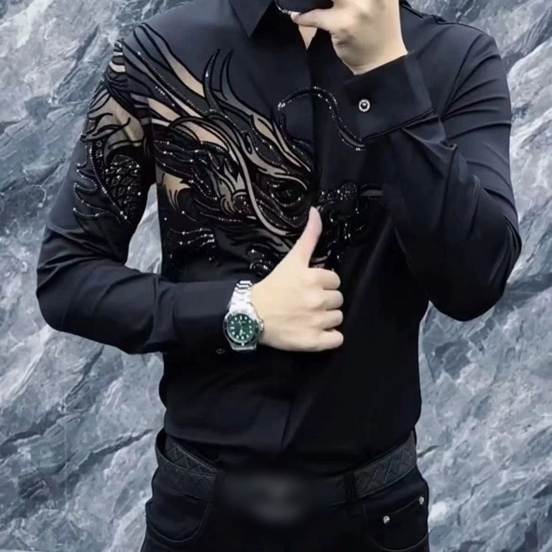 🔥Oferta especial 2025🔥 Camisa estampada de corte entallado para hombre: ¡llama la atención de todas las miradas!