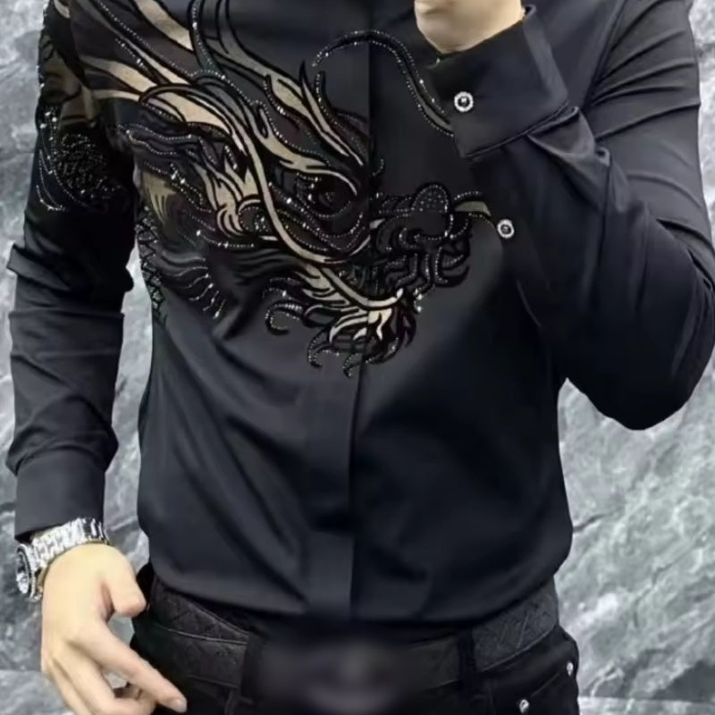 🔥Oferta especial 2025🔥 Camisa estampada de corte entallado para hombre: ¡llama la atención de todas las miradas!