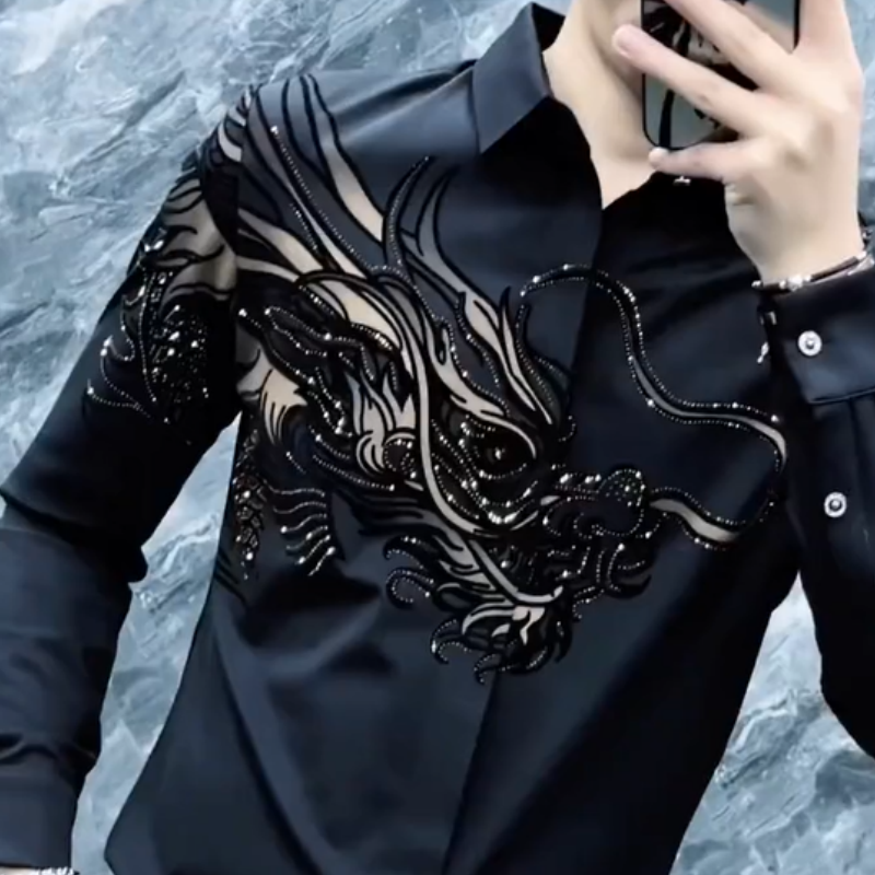 🔥Oferta especial 2025🔥 Camisa estampada de corte entallado para hombre: ¡llama la atención de todas las miradas!