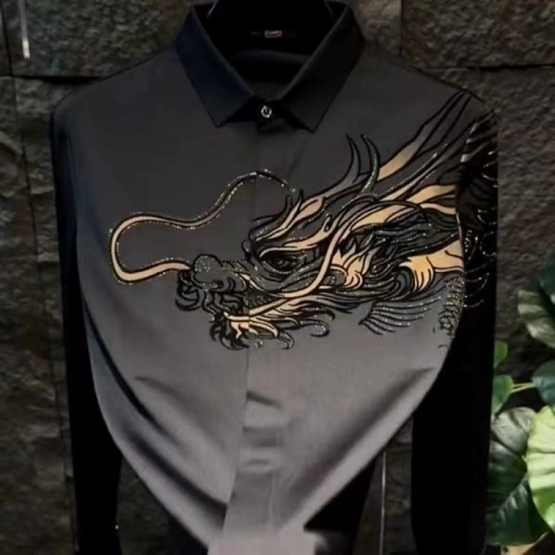 🔥Oferta especial 2025🔥 Camisa estampada de corte entallado para hombre: ¡llama la atención de todas las miradas!
