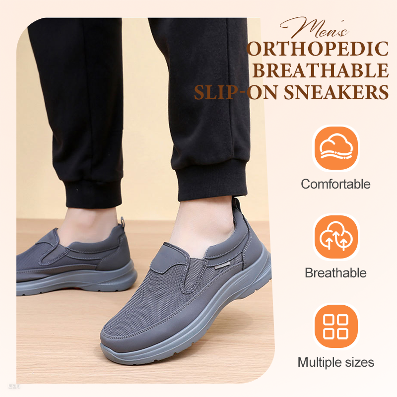 👟 ¡60% DE DESCUENTO! ✨ Zapatillas Slip-On Ortopédicas Transpirables para Hombres - Soporte Arqueado con Plantillas de Espuma con Memoria para Comodidad Diaria 🏃‍♂️💨
