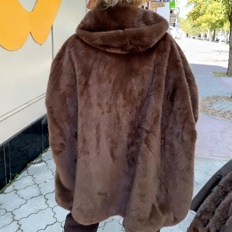 Abrigo casual de mujer de peluche con capucha y cierre
