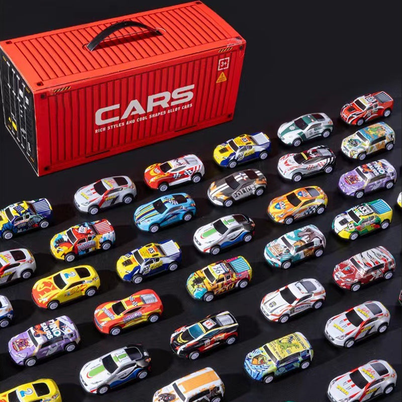 🎄 ¡PROMOCIÓN DE NAVIDAD 60% DE DESCUENTO! ✨ 48 Mini Coches de Juguete con Garaje Incorporado - Juego Interactivo con Efectos de Sonido y Pistas de Carreras para Niños 🚗