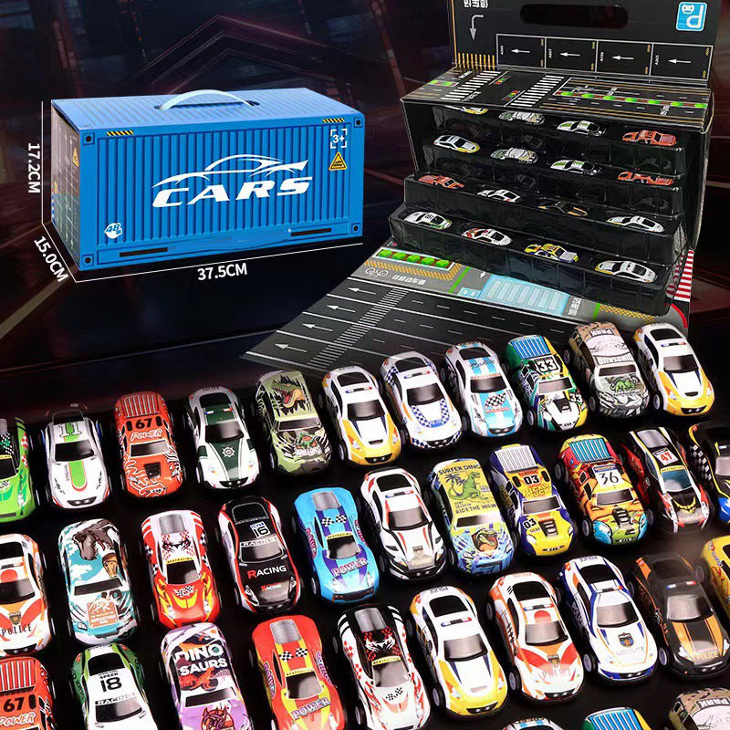 🎄 ¡PROMOCIÓN DE NAVIDAD 60% DE DESCUENTO! ✨ 48 Mini Coches de Juguete con Garaje Incorporado - Juego Interactivo con Efectos de Sonido y Pistas de Carreras para Niños 🚗