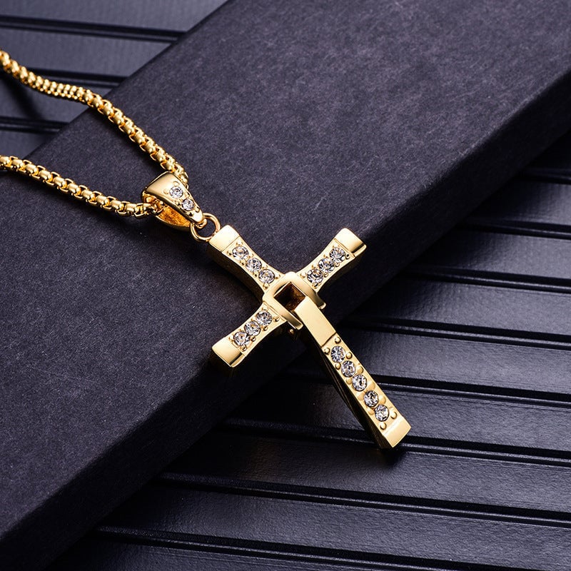 Collar con Dije de Cruz Unisex para Hombre y Mujer