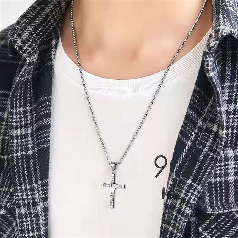 Collar con Dije de Cruz Unisex para Hombre y Mujer