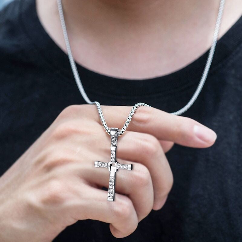 Collar con Dije de Cruz Unisex para Hombre y Mujer