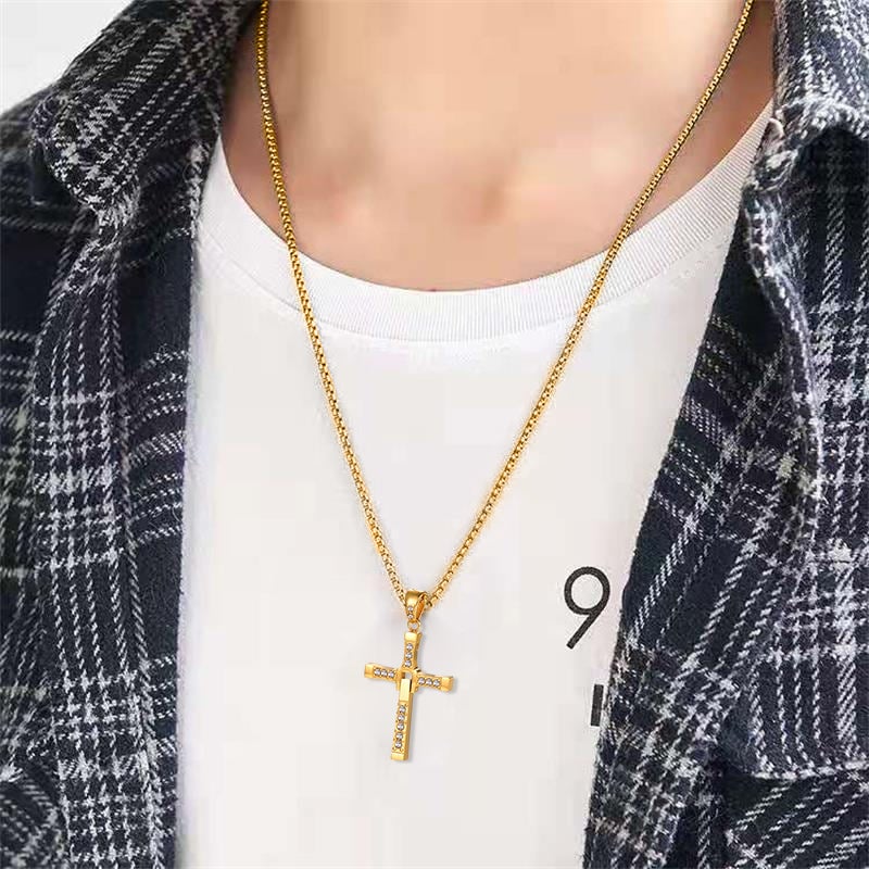 Collar con Dije de Cruz Unisex para Hombre y Mujer