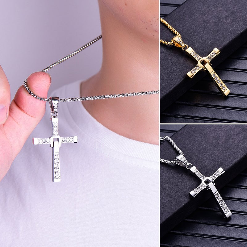 Collar con Dije de Cruz Unisex para Hombre y Mujer