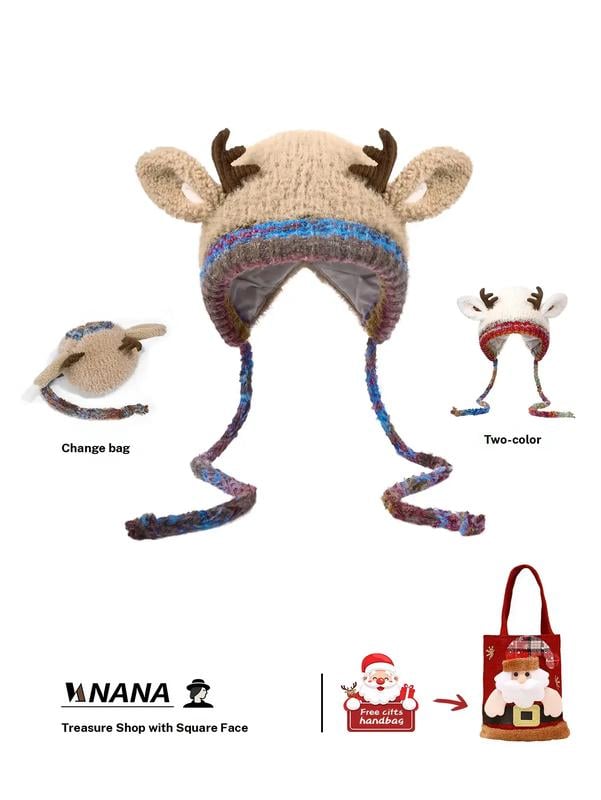 Gorro Festivo con Cuernos de Reno para Navidad