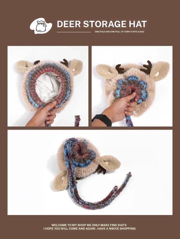 Gorro Festivo con Cuernos de Reno para Navidad
