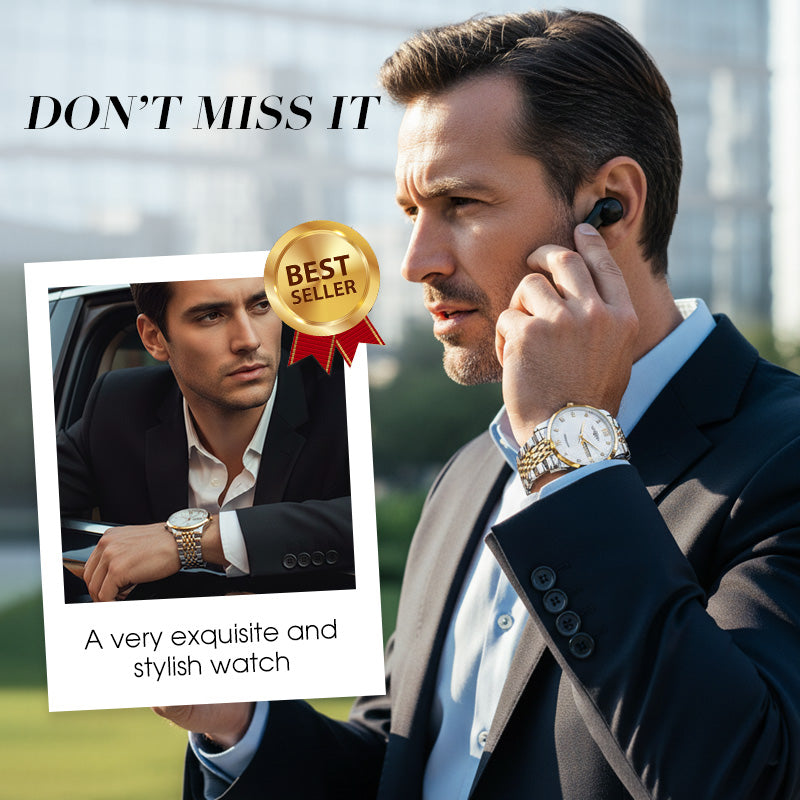 Reloj de Negocios para Hombre de Acero Inoxidable Resistente al Agua
