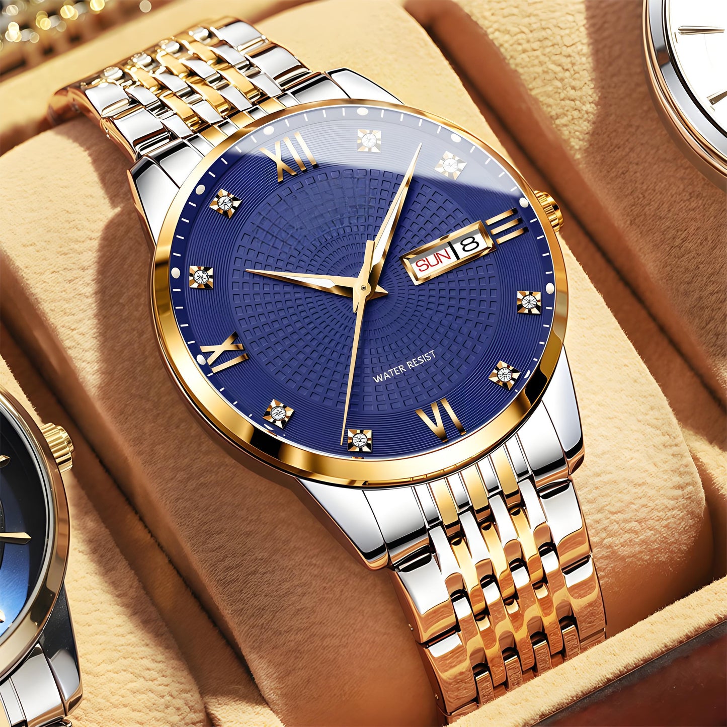 Reloj de Negocios para Hombre de Acero Inoxidable Resistente al Agua