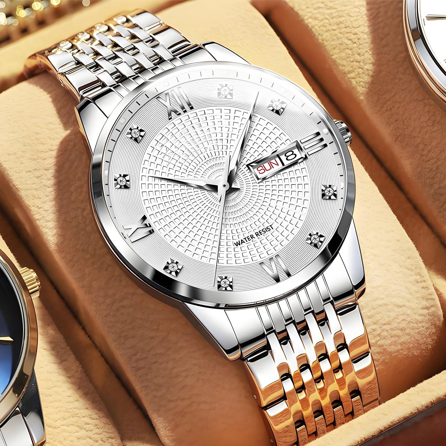 Reloj de Negocios para Hombre de Acero Inoxidable Resistente al Agua