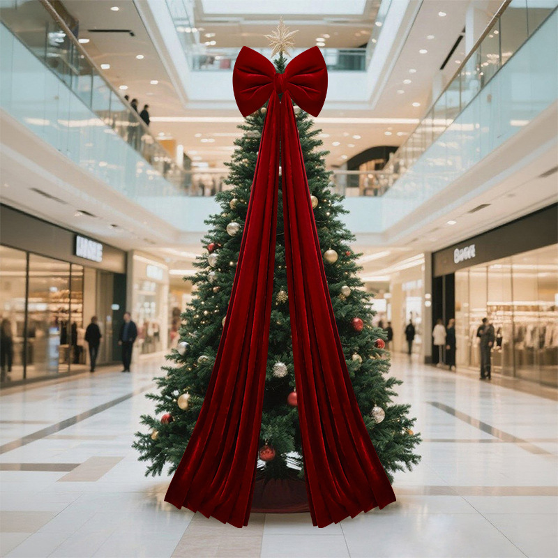 Adorno de lazo navideño con cintas largas