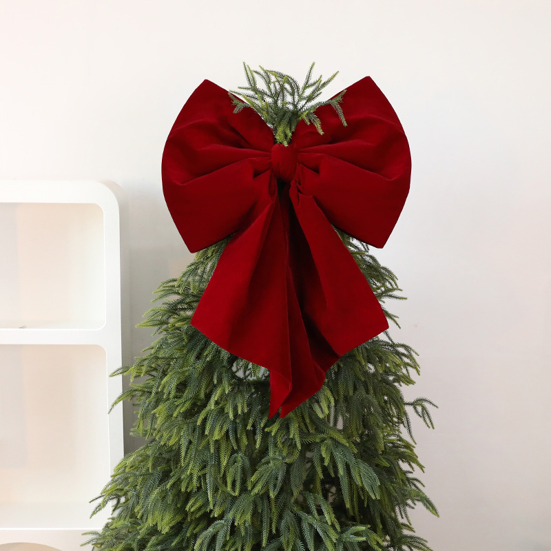 Adorno de lazo navideño con cintas largas
