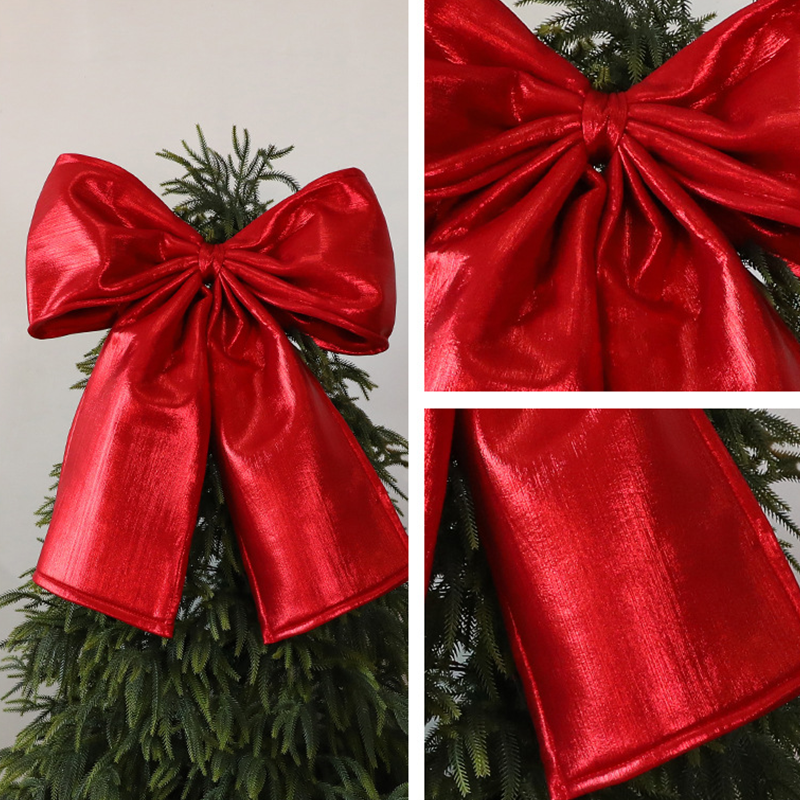 Adorno de lazo navideño con cintas largas