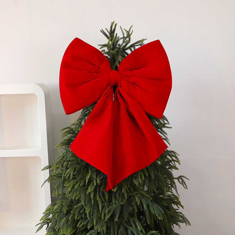 Adorno de lazo navideño con cintas largas