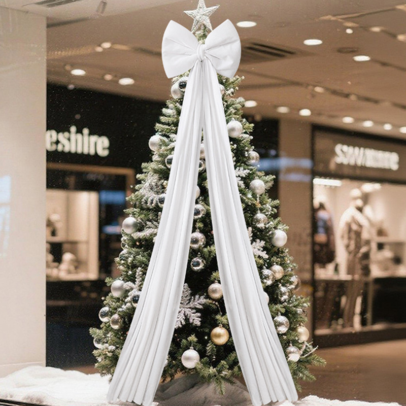 Adorno de lazo navideño con cintas largas