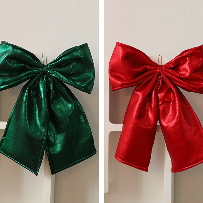 Adorno de lazo navideño con cintas largas