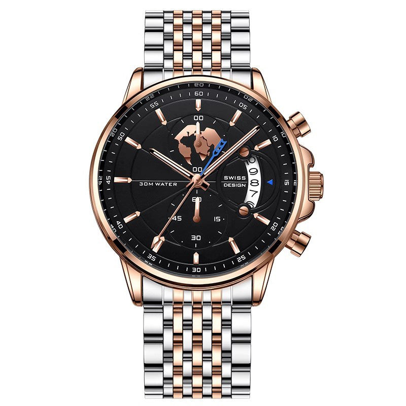 Reloj de Cuarzo Luminoso e Impermeable para Hombre