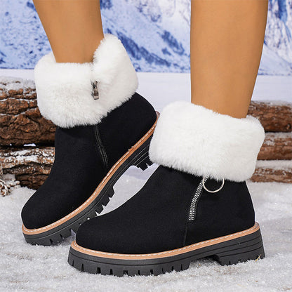 Botas de nieve para mujer con pelo sintético y cierre