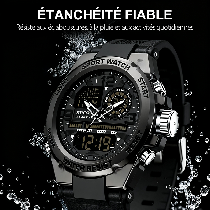 Reloj Deportivo para Hombre Resistente al Agua con Pantalla Luminosa