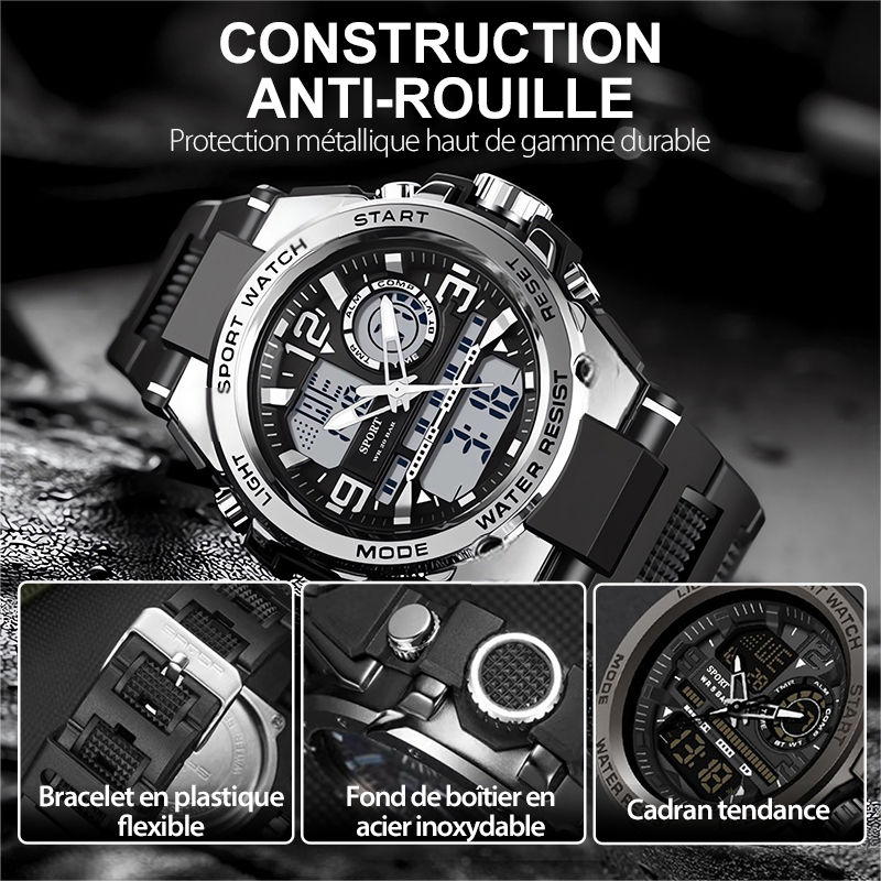 Reloj Deportivo para Hombre Resistente al Agua con Pantalla Luminosa