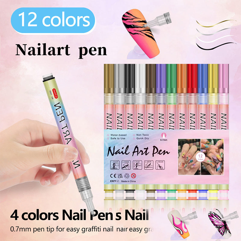 Set Profesional de 12 Lápices de Arte de Uñas