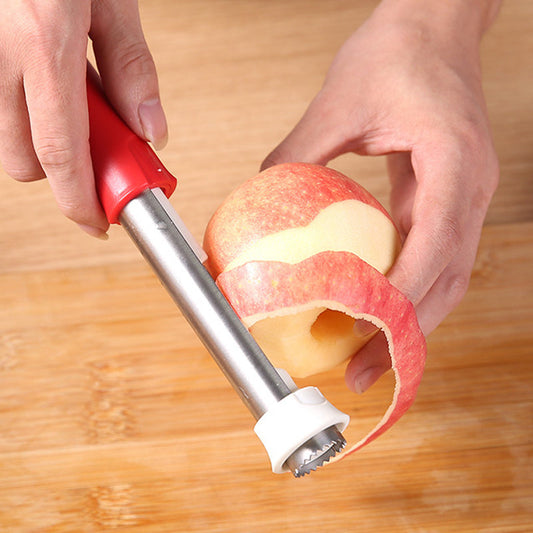 Descorazonador y pelador de fruta de acero inoxidable 2 en 1