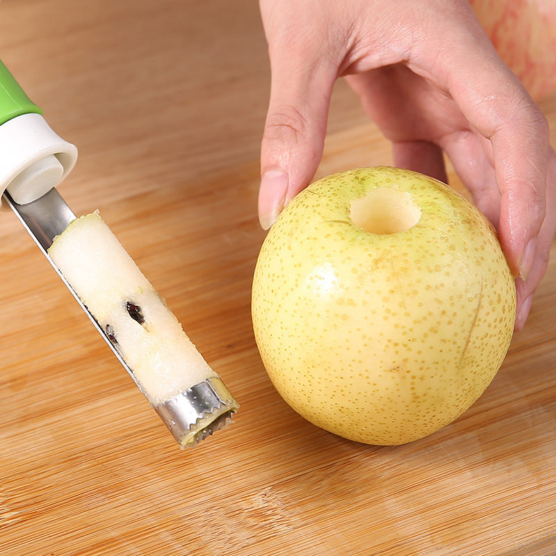Descorazonador y pelador de fruta de acero inoxidable 2 en 1