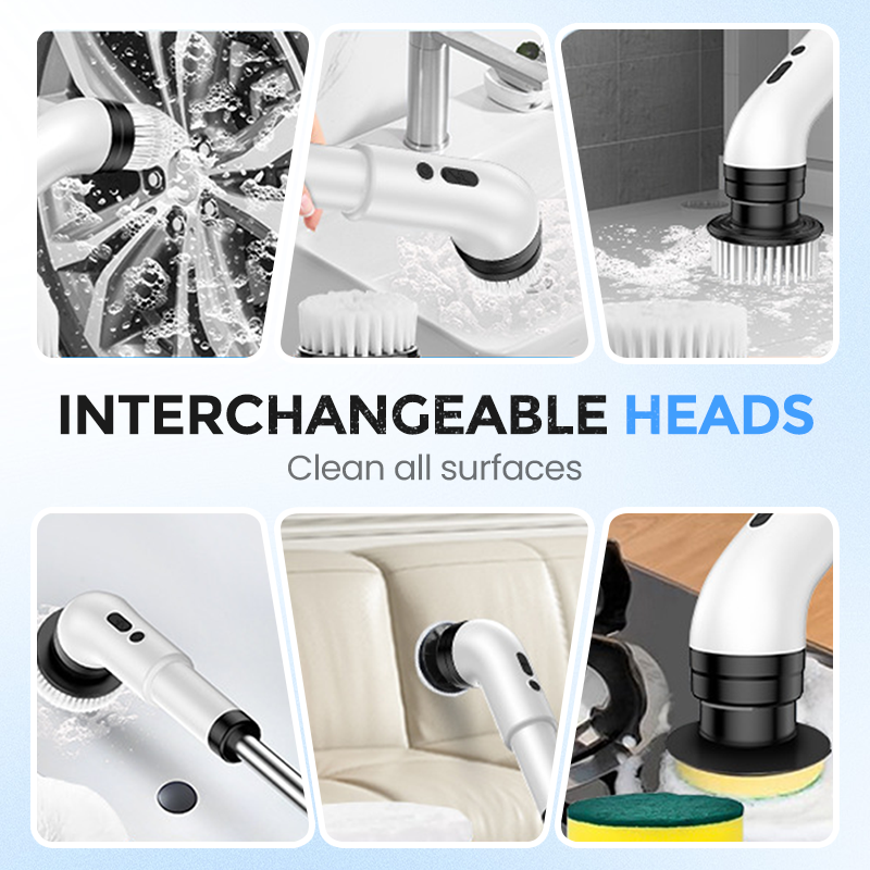 🧹🫧Juego de 12 piezas de cepillos eléctricos extensibles multifuncionales para la limpieza