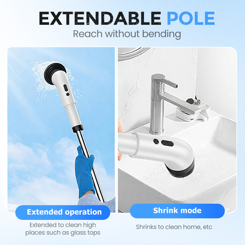🧹🫧Juego de 12 piezas de cepillos eléctricos extensibles multifuncionales para la limpieza