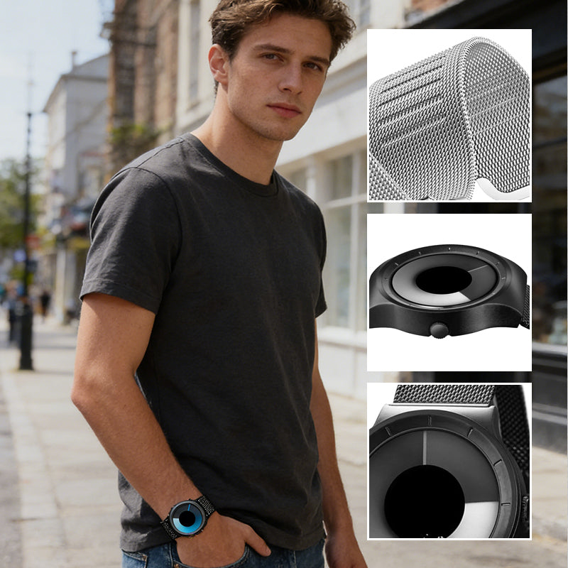 Reloj Futurista Minimalista para Hombre con Disco Giratorio