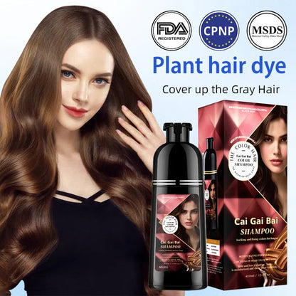 🔥✨ Champú Herbal para Teñir el Cabello al Instante – Color Natural para Hombres y Mujeres 💇‍♀️💇‍♂️