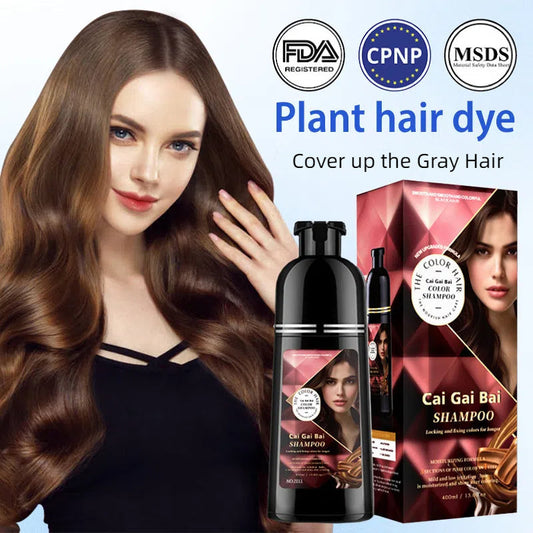 🔥✨ Champú Herbal para Teñir el Cabello al Instante – Color Natural para Hombres y Mujeres 💇‍♀️💇‍♂️