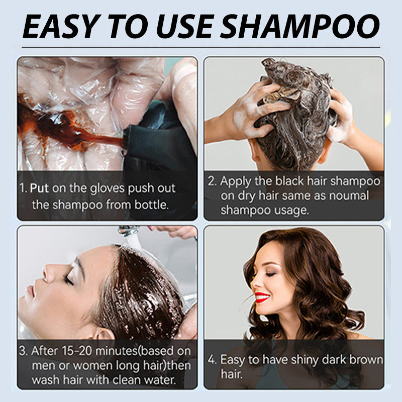 🔥✨ Champú Herbal para Teñir el Cabello al Instante – Color Natural para Hombres y Mujeres 💇‍♀️💇‍♂️