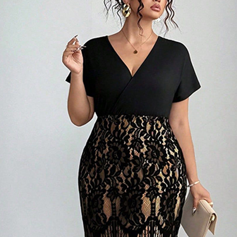 Vestido informal femenino de cuello en V
