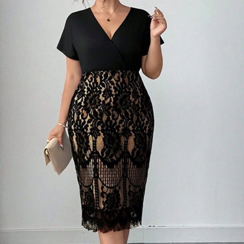 Vestido informal femenino de cuello en V