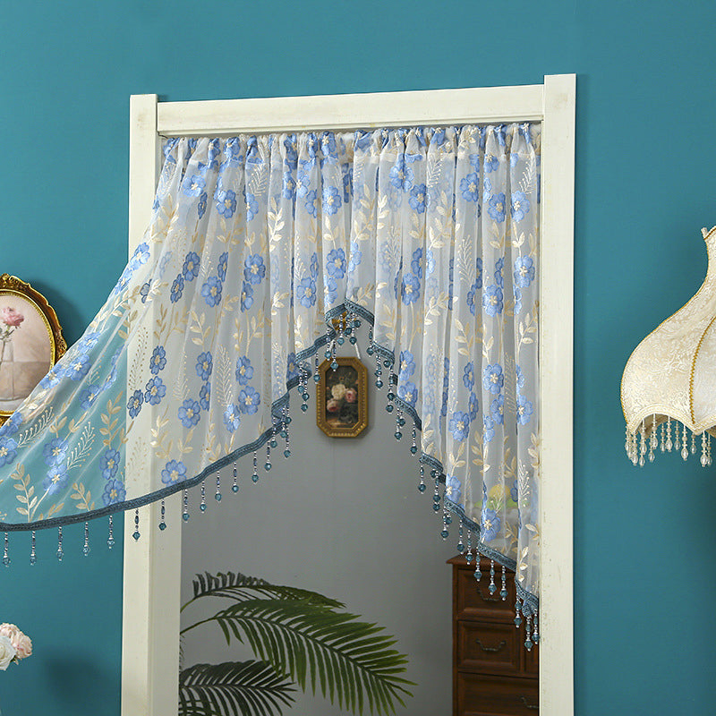🔥55 % de descuento en productos seleccionados🎉🌸Cortina corta de encaje para puerta con borlas