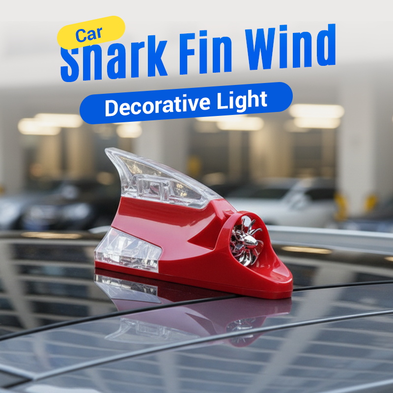 Luz decorativa de viento con forma de aleta de tiburón para coche
