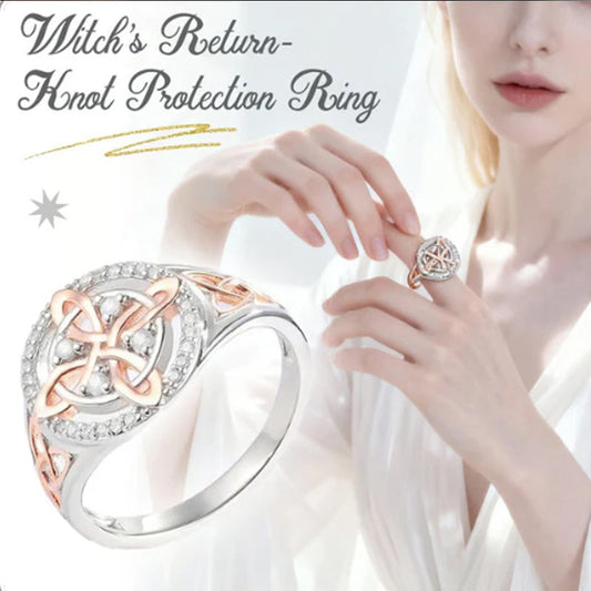 Anillo de Circonia con Nudo Celta Elegante Bicolor