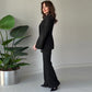 Conjunto de dos piezas para mujer con elegante blazer de manga dividida y pantalones