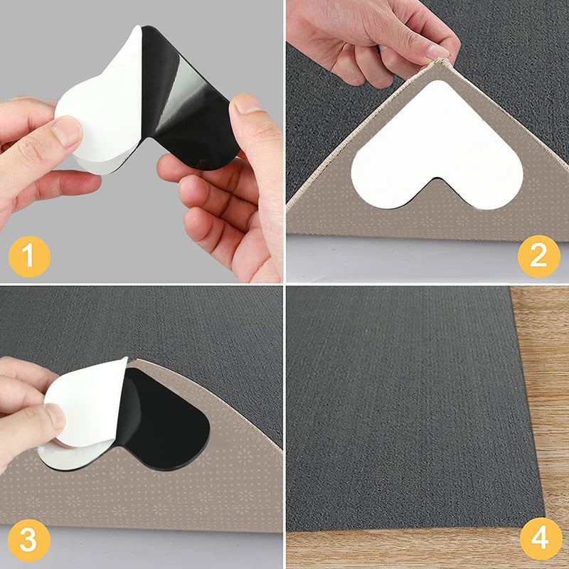 Sujetadores Antiderrapantes Reutilizables para Tapete en Forma de Corazón
